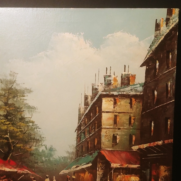 City Street Scene Original Oil Painting on Canvas  20 x 16" - Picture 5 of 6